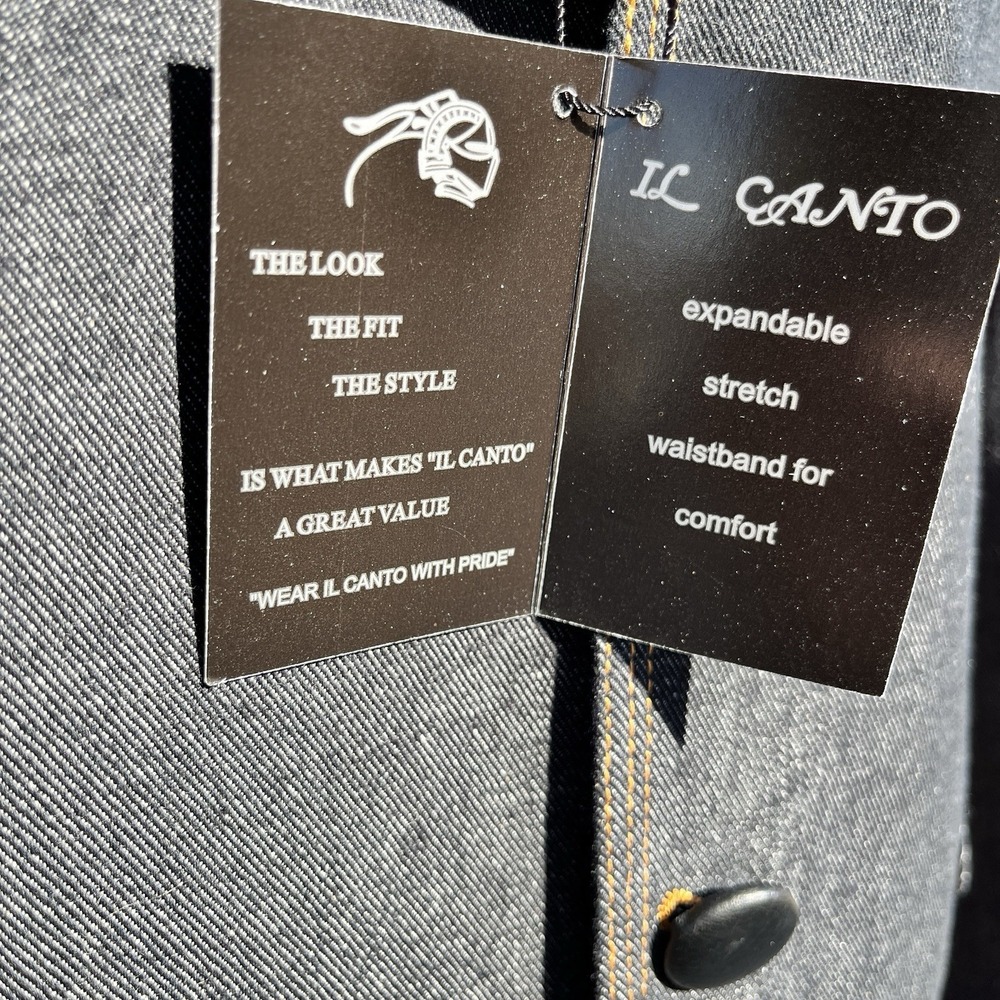 2 Piece denim Suit New With Tags Men (42L) double breast tuxedo cowboy IL CANTO - Picture 4 of 16